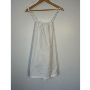Minimalist A New Day Womens XS Mini Dress Cotton Lace Up Back Spaghetti Strap